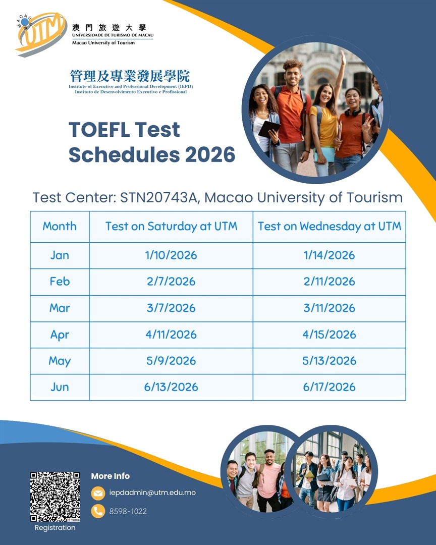 TOEFL test schedules in 2026